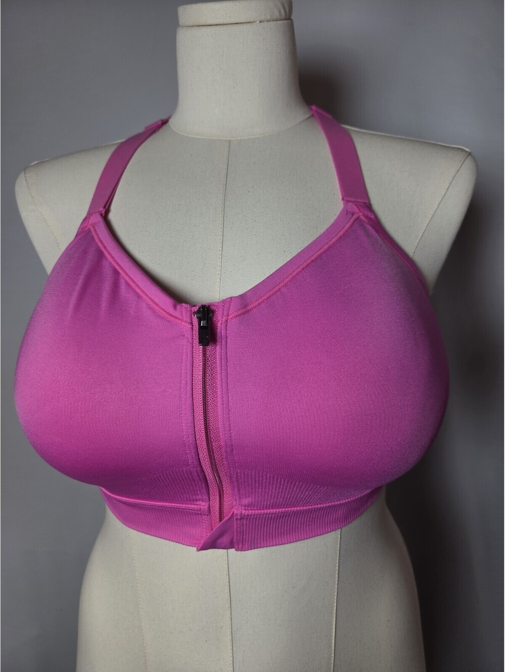 Victoria’s Secret PINK XL High Support Front Zip Sports Bra Hot Pink NWT